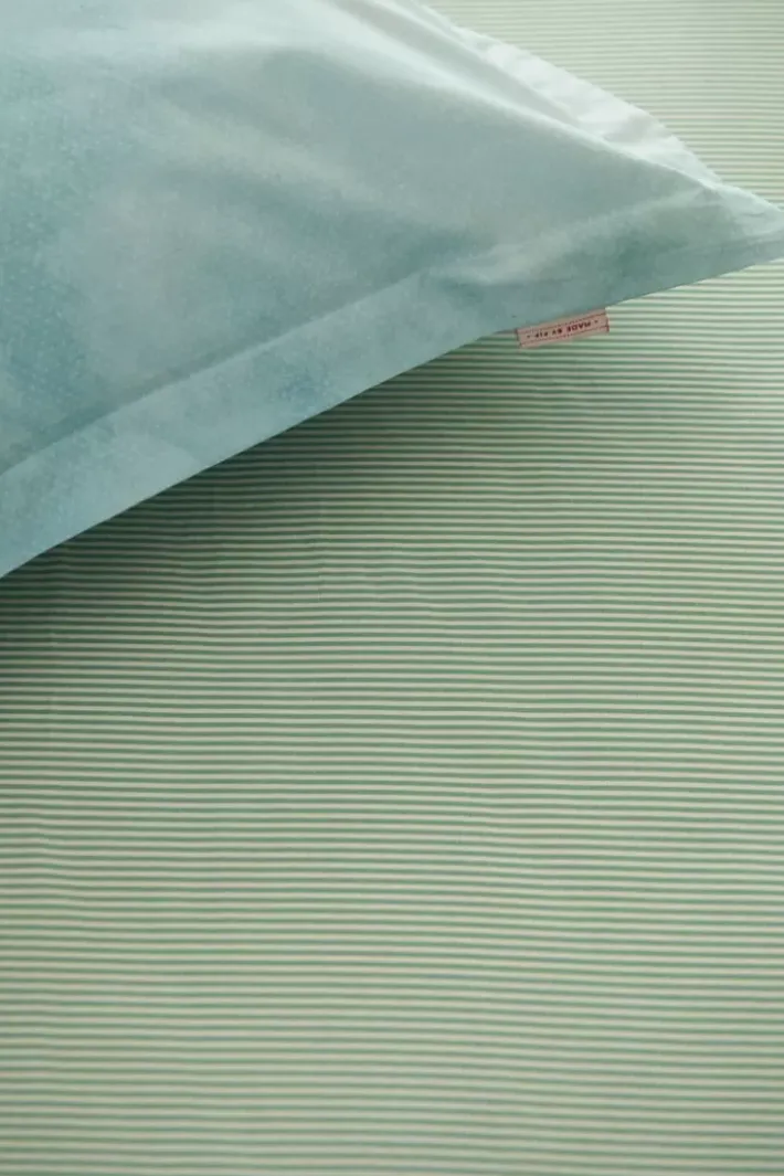 Outlet Pip Studio Spannbettlaken Duo Stripe Khaki