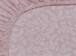 Hot Pip Studio Spannbettlaken Leafy Rosa