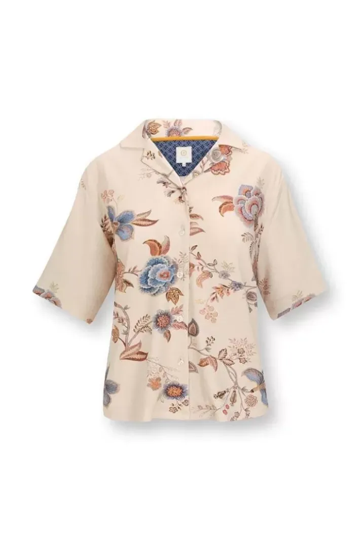 Hot Pip Studio Top Kurze Armel Cece Fiore Weis