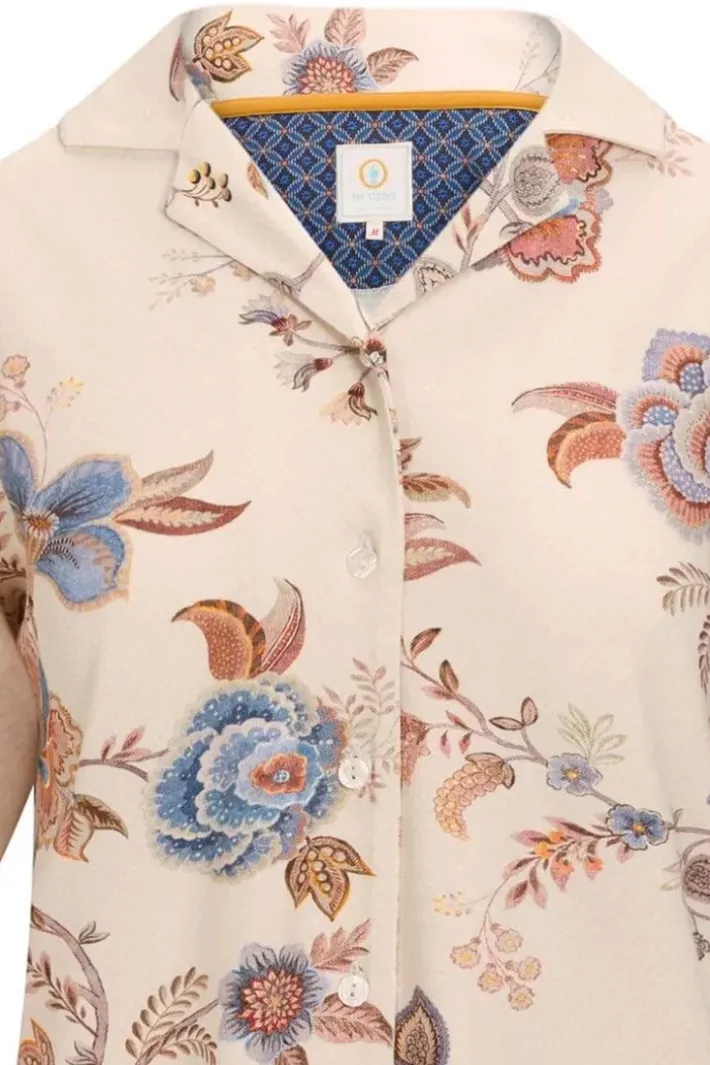 Hot Pip Studio Top Kurze Armel Cece Fiore Weis