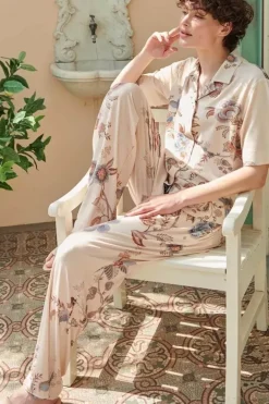 Hot Pip Studio Top Kurze Armel Cece Fiore Weis