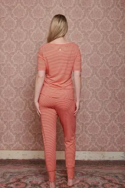 Pip Studio Top Kurze Armel Little Sumo Stripe Koralle Rot