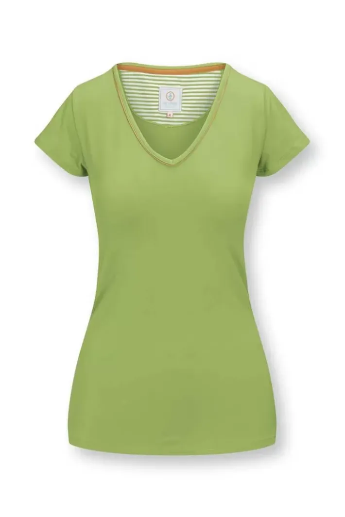 Pip Studio Top Kurze Armel Solid Hell Grun