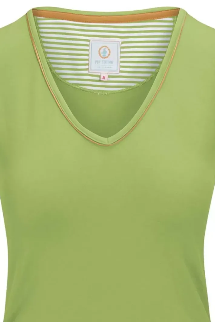 Pip Studio Top Kurze Armel Solid Hell Grun