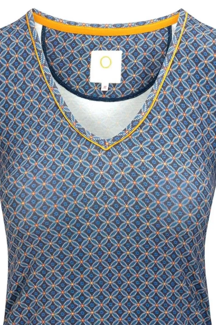 Outlet Pip Studio Top Kurze Armel Tegola Blau