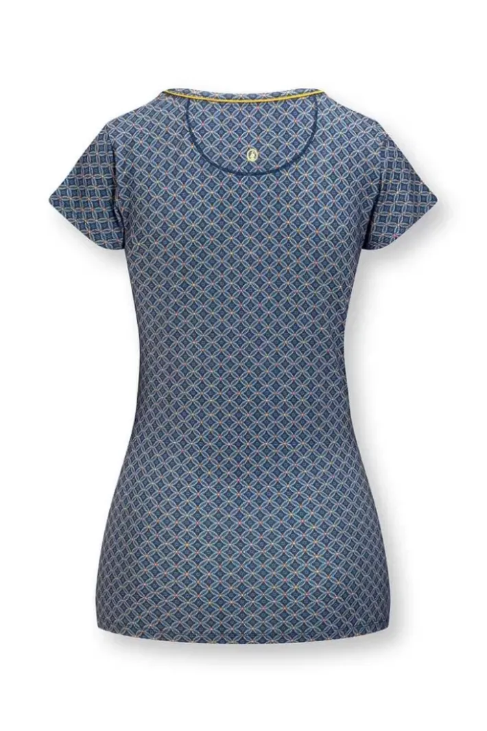 Outlet Pip Studio Top Kurze Armel Tegola Blau