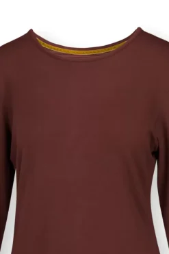 New Pip Studio Top Lange Armel Solid Terra Rot