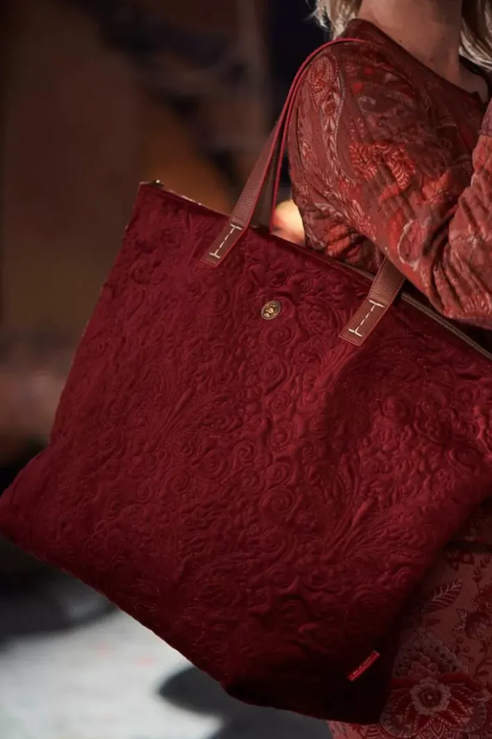 Discount Pip Studio Tragetasche Samt Quiltey Days Rot