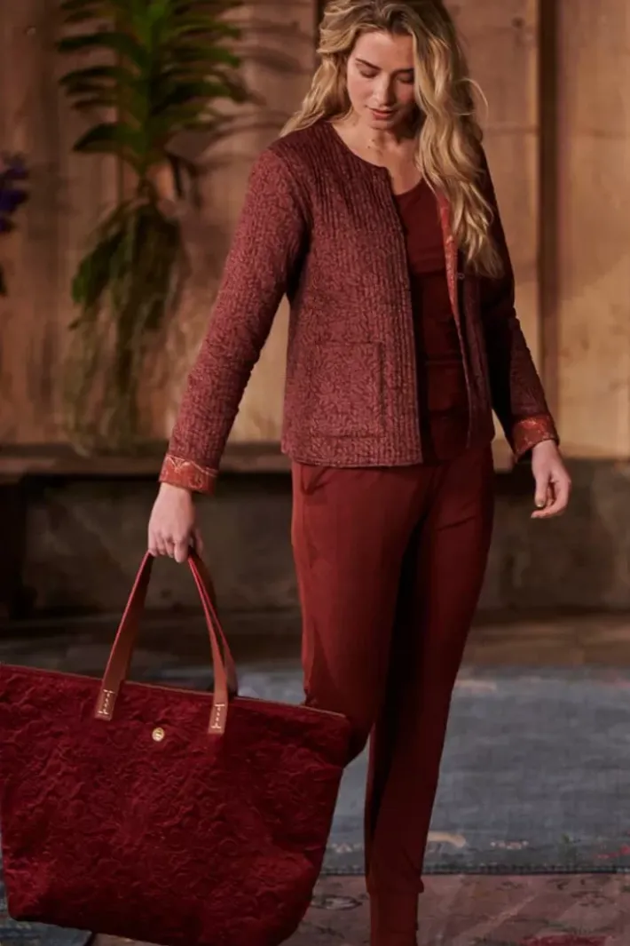 Discount Pip Studio Tragetasche Samt Quiltey Days Rot