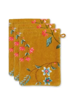 Online Pip Studio Waschlappen Set/3 Les Fleurs 16X22 Cm Gelb
