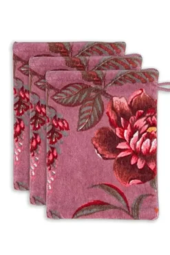 New Pip Studio Waschlappen Set/3 Secret Garden Mauve 16X22Cm Violett