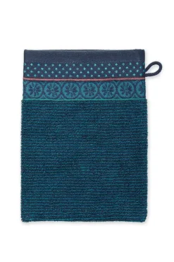 Outlet Pip Studio Waschlappen Set/3 Soft Zellige Dunkel 16X22 Cm Blau