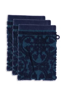 Best Pip Studio Waschlappen Set/3 Tile De Pip Dunkel 16X22 Cm Blau