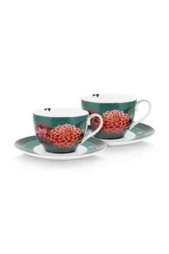 Best Pip Studio Winter Wonderland Set/2 Cappuccino Tasse & Untertasse Grun