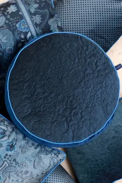 Outlet Pip Studio Zierkissen Rund Quiltey Days Dunkel Blau